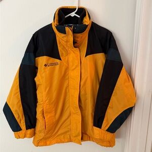 Vintage Columbia Yellow and Black Bugaboo Fleece Lined Ski Jacket Size Small